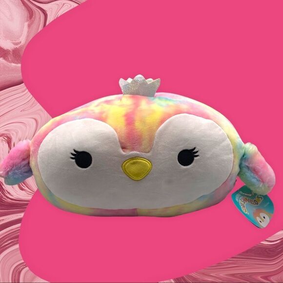 SquishMallows Stackable Louisa The Penguin Plush Tie Dye Rainbow Pastel 14” - Picture 7 of 7